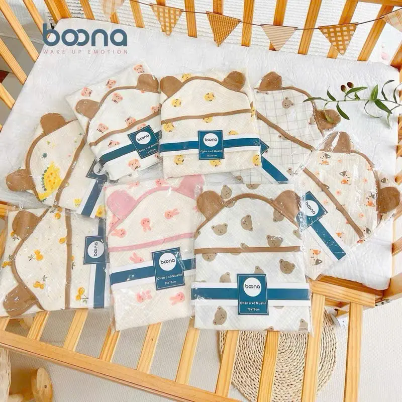 Ủ choàng xô musilin cao cấp cho bé, chất liệu mềm mại, thoáng mát