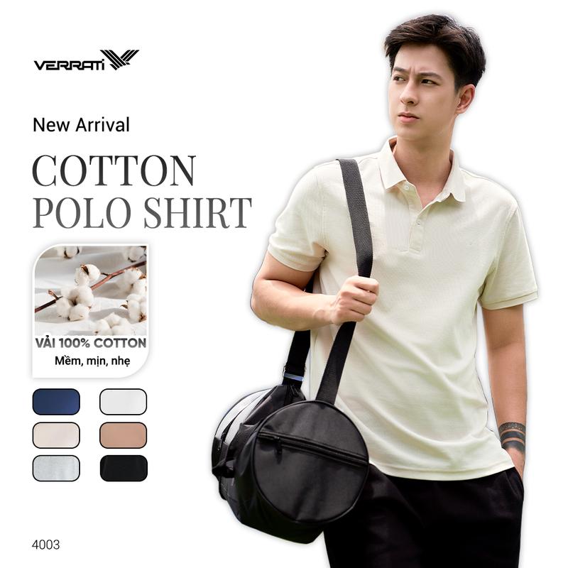 Áo polo nam VERRATI dệt tổ ong chất cotton cao cấp thấm hút, thoáng mát 4003 1