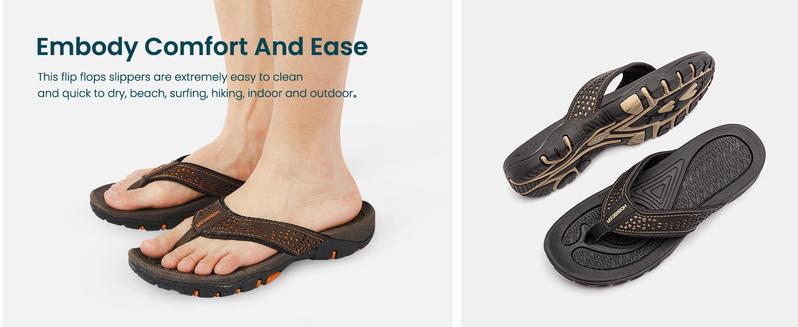 Product Introduction of HOBIBEAR Men's Sandals, Slippers, Breathable Men's Beach Shoes, Summer Casual, Open toed Flip flops 7