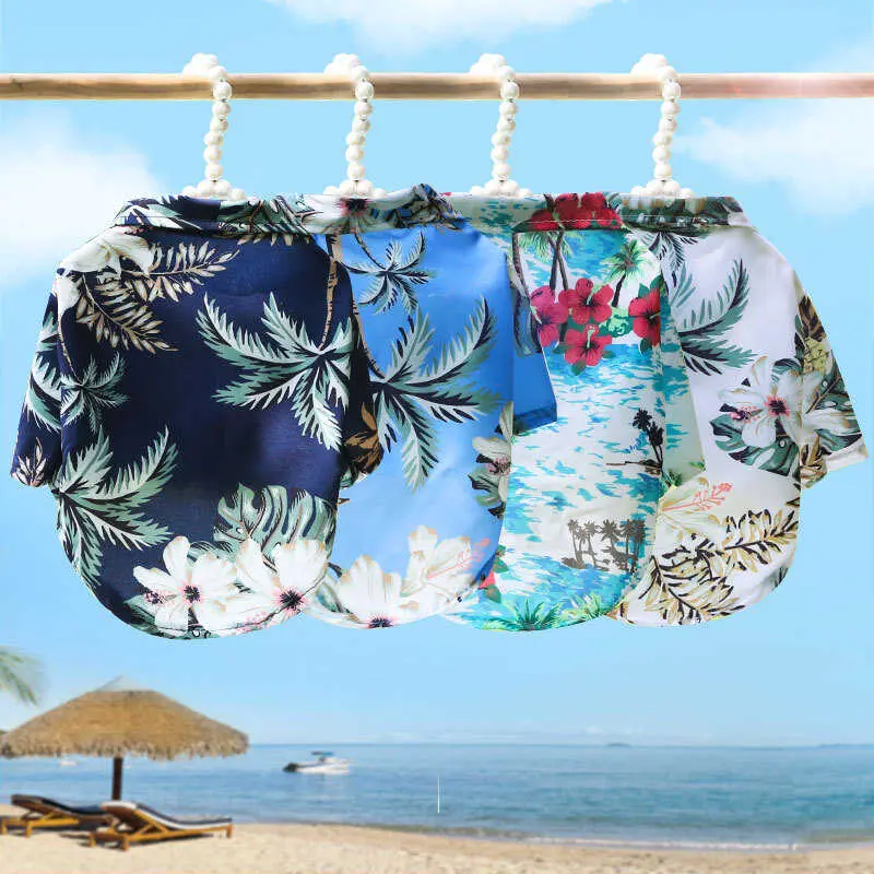 Summer Beach Style Fashion Dog Print Puppy Vest Breathable Cat Thin Shirt Pet Chihuahua Clothes