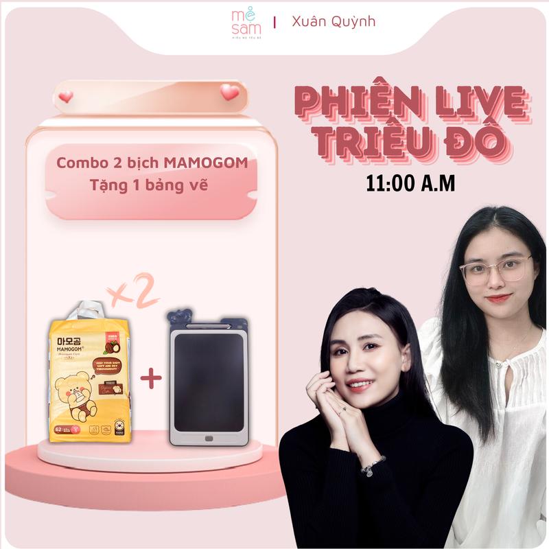 [MESAM X XUÂN QUỲNH] [Tặng 01 bảng vẽ LCD Tobe !] Combo 02 bịch bỉm Mamogom Premium( mẫu mới)