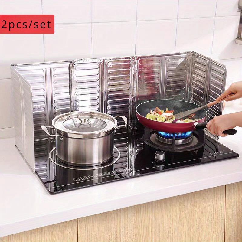Product Introduction of Bảo vệ bắn tung tóe nhà bếp bằng nhôm, 2 gói, cách nhiệt, lá chắn chống dầu, màn hình bắn tung tóe dầu mỡ nấu ăn phạm vi ga 6