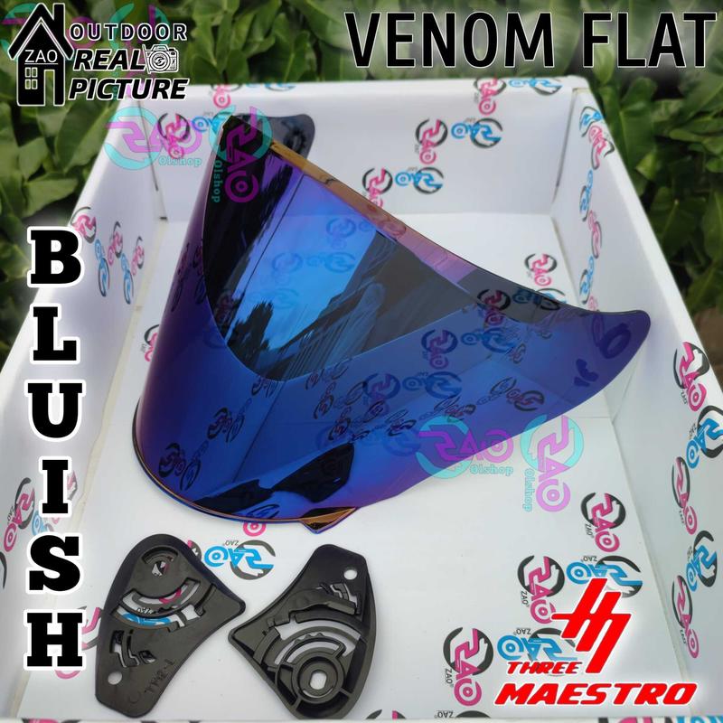 Kaca Helm JITSU JS1 Visor Helmet FLAT venom open jitsu jsone flat tebal nyaman JS ONE iridium byThree Maestro tm2 Motorcycle 4