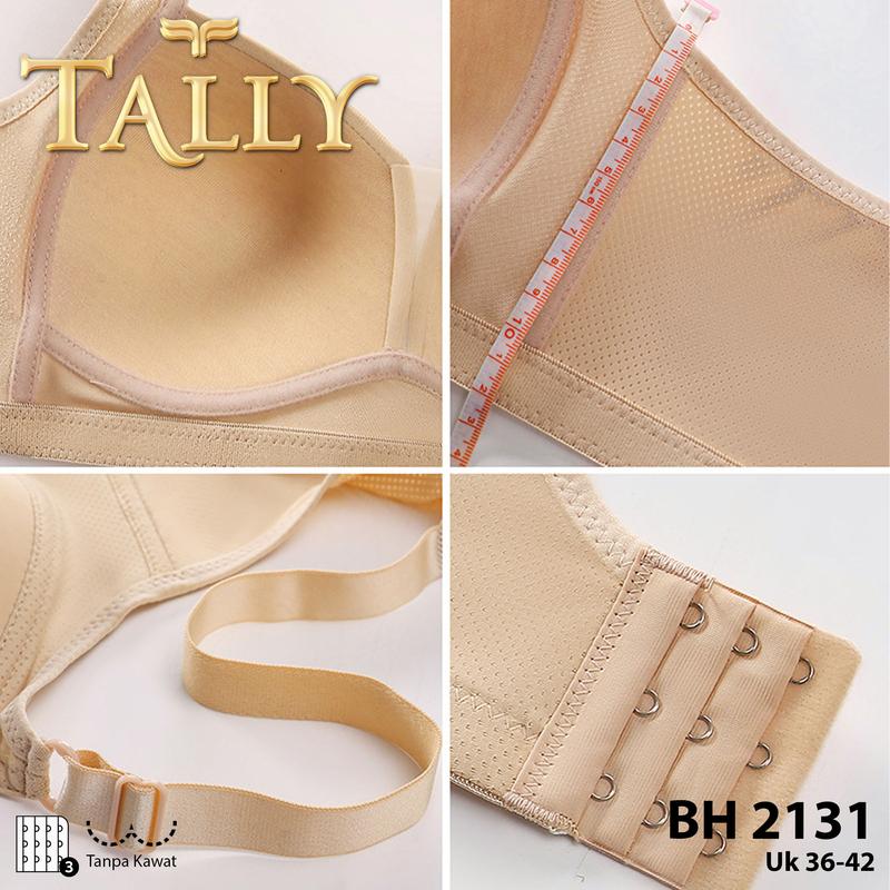TALLY BH 2131 Bra Wanita / Cewek Tanpa Kawat Busa Tipis Bahan Katun CUP C Kait 3 Bra Harian Fashionable Dewasa / Remaja Tidak ber Motif 5