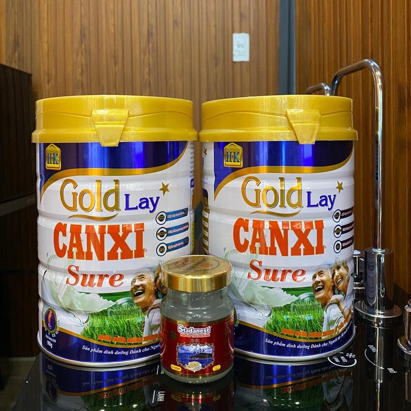   Combo 2 Lon Sữa GoldLay Canxi Sure 900gr yensao Date 2027 cho người già 