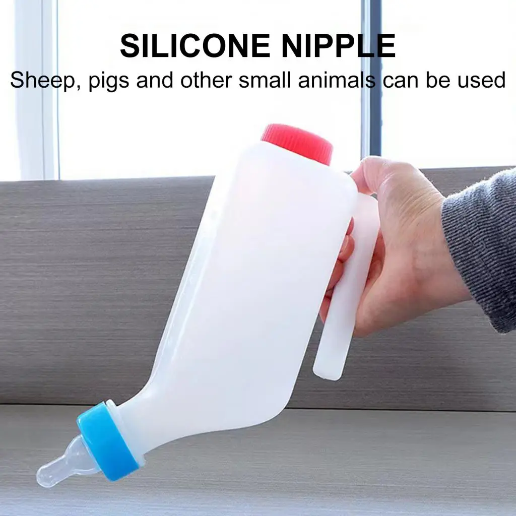 Wiutare- Lamb Bottle Feeder Unique Nipple Design Lamb Bottle 800ml Lamb Nursing Bottle with Scale Breast Milk for Little Goat Calf Sheep Hanging Milk Feeder for Healthy Growth