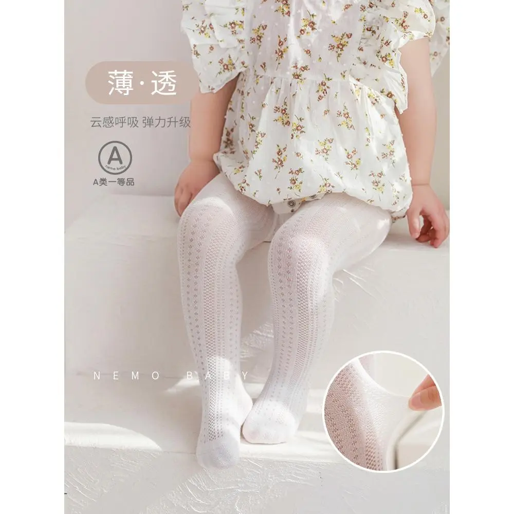 2024 Summer New Baby's Tights Newborn Baby Underpants Girls Thin Mesh White Dance Pantyhose
