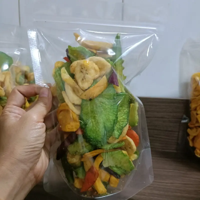 Combo1kg : 5 túi trái cây sấy thập cẩm hàng loại Nguyên A giòn ngọt thơm ngon Ăn vặt  Snack Food 2