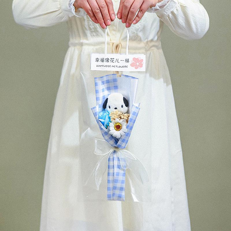 Product Introduction of Kawaii Sanrio Hello Kitty Bouquet My Melody Kuromi Cinnamoroll Plush Doll Toy Valentine's Day Christmas Gifts 18