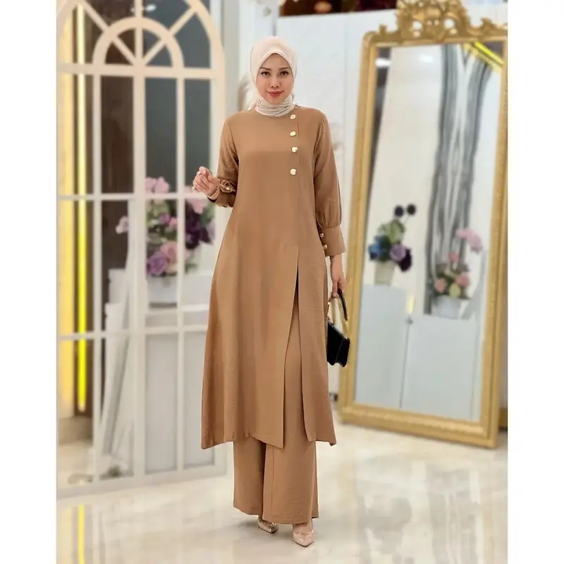 Setelan Tunik 2025 Model baru Adeline Setelan Wanita Jumbo One Set Viral Bahan Crinkel Airflow 1