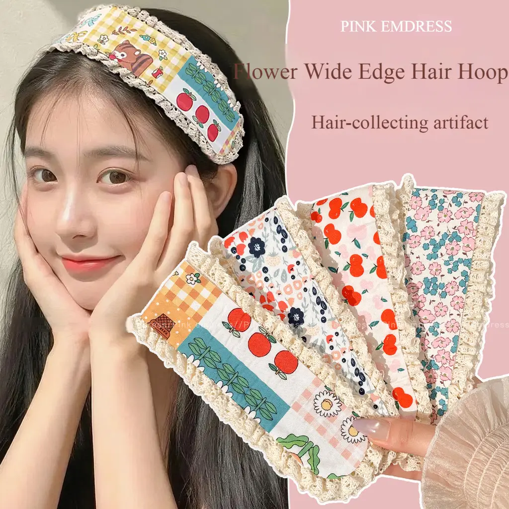 Băng đô dán có keo cho phụ nữ và bé gái, họa tiết hoa kiểu Pháp, chất liệu đan, băng đô Velcro, băng đô ma thuật