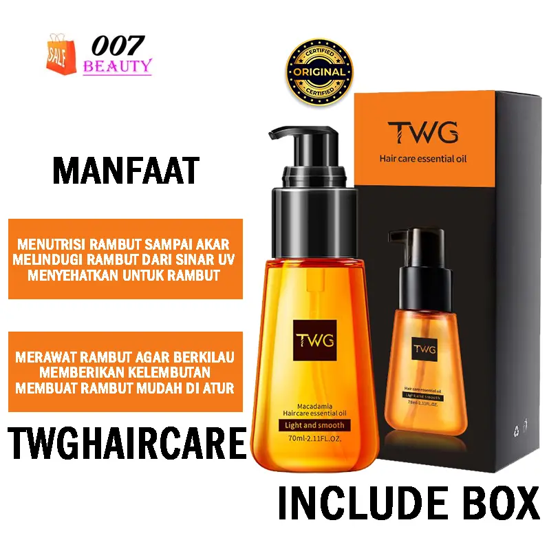 [ BPOM ] - Vitamin Rambut Kering Rontok TWG Korean Perfect Hair Repair Serum Hair Care Essential Oil TWG 70ml +BOX 0