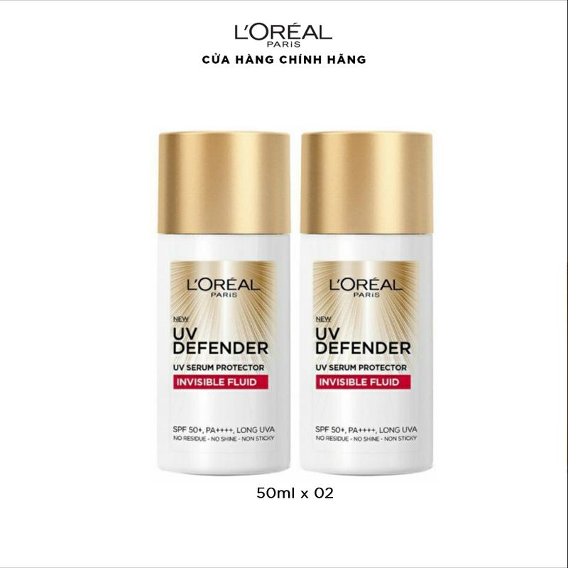 [TAPTAPxLoreal] Bộ 2 Kem chống nắng siêu mịn nhẹ bảo vệ da L’oreal Paris UV Defender Serum 50ml SPF 50++ (50ml x 2) Skincare