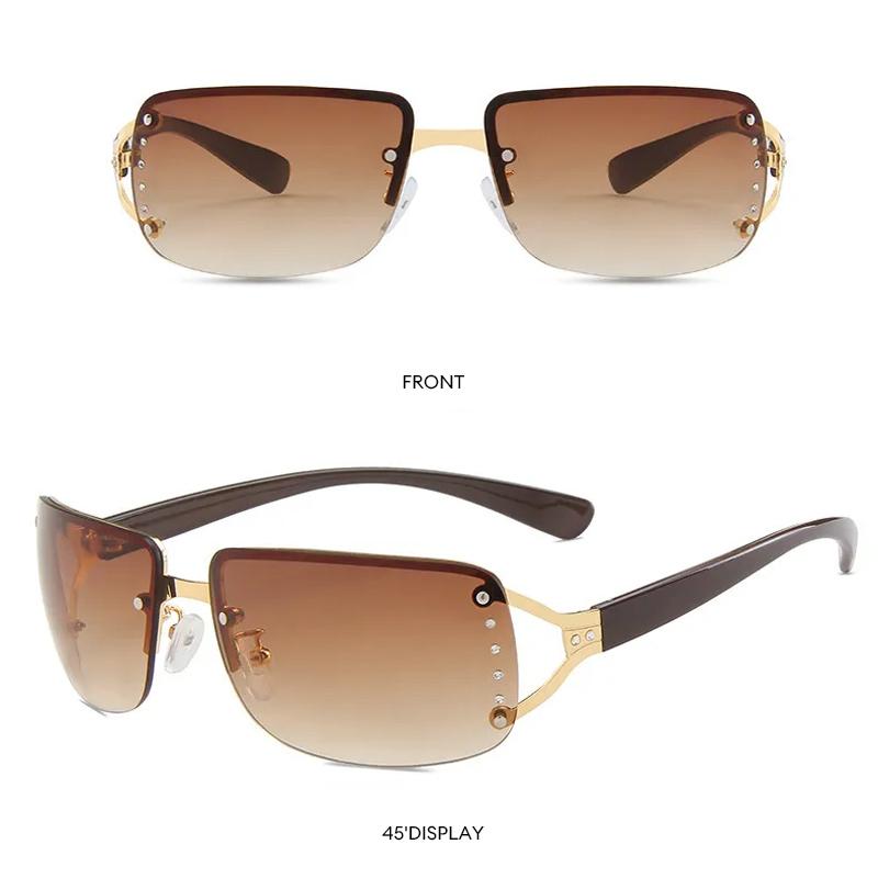 [JUNKSAILA] Kacamata Hitam Wanita Fashion Lensa Rimless Anti UV TM6918 — Sunglasses Rimless Stylish, Eyewear Wanita Anti Sinar UV