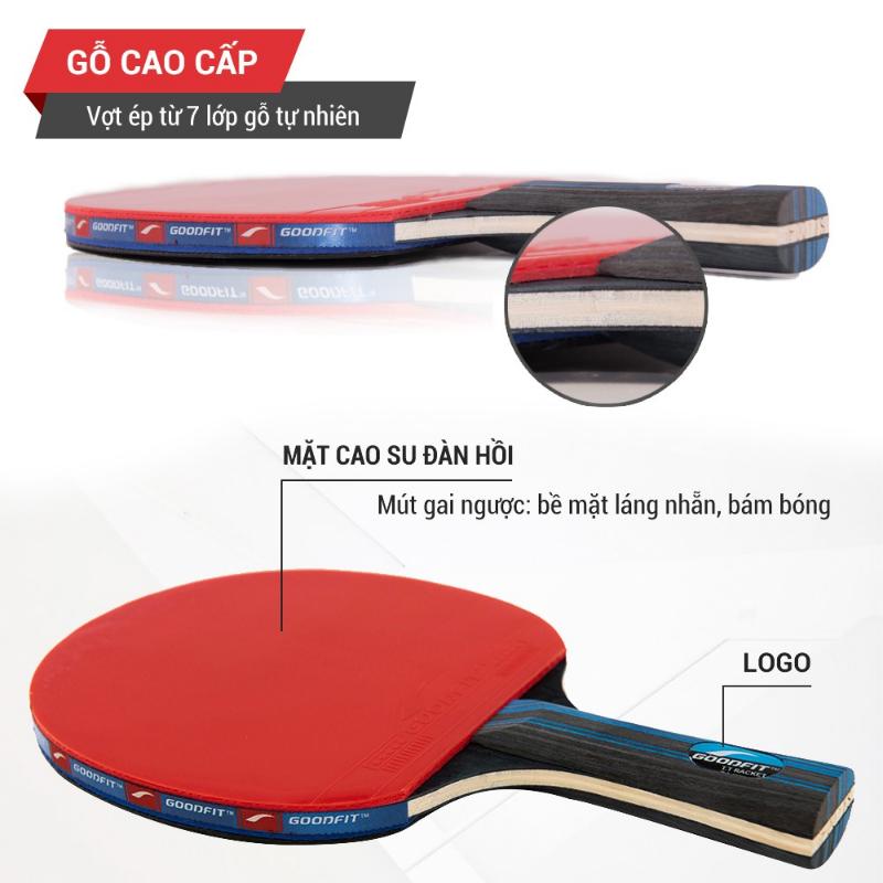 Product Introduction of Bộ 2 vợt bóng bàn tặng kèm 3 bóng GoodFit, cốt vợt 7 lớp, mặt mút đàn hồi, chất lượng đạt chuẩn GF001TS 44