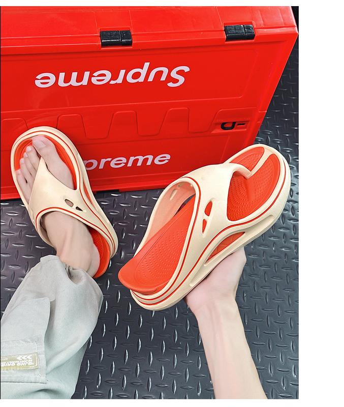 Product Introduction of Lovers Shoes Two-Color Thick Bottom Shit Feeling Eva Flip Flops Flip-Flops Outdoor Non-Slip Summer Beach Men's Shoes 12