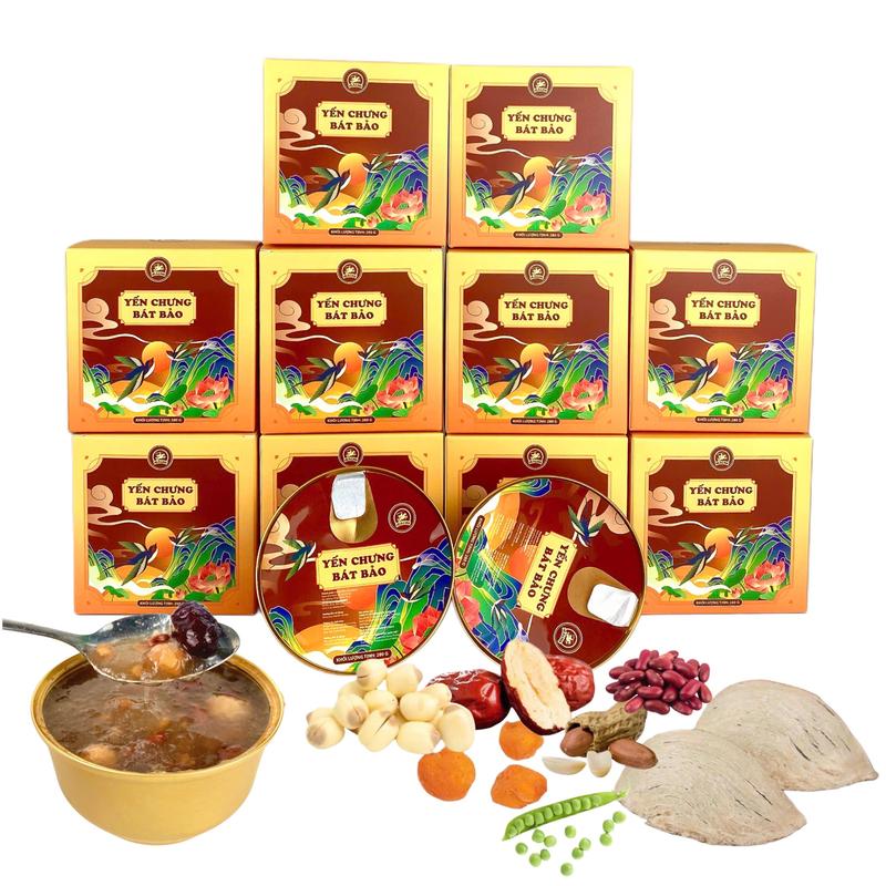 [MỚI LẠ] Yến chưng Bát Bảo - yến, táo đỏ, hạt sen, kỷ tử, long nhãn, đậu phộng, đậu đỏ, đậu xanh 280gram yensao