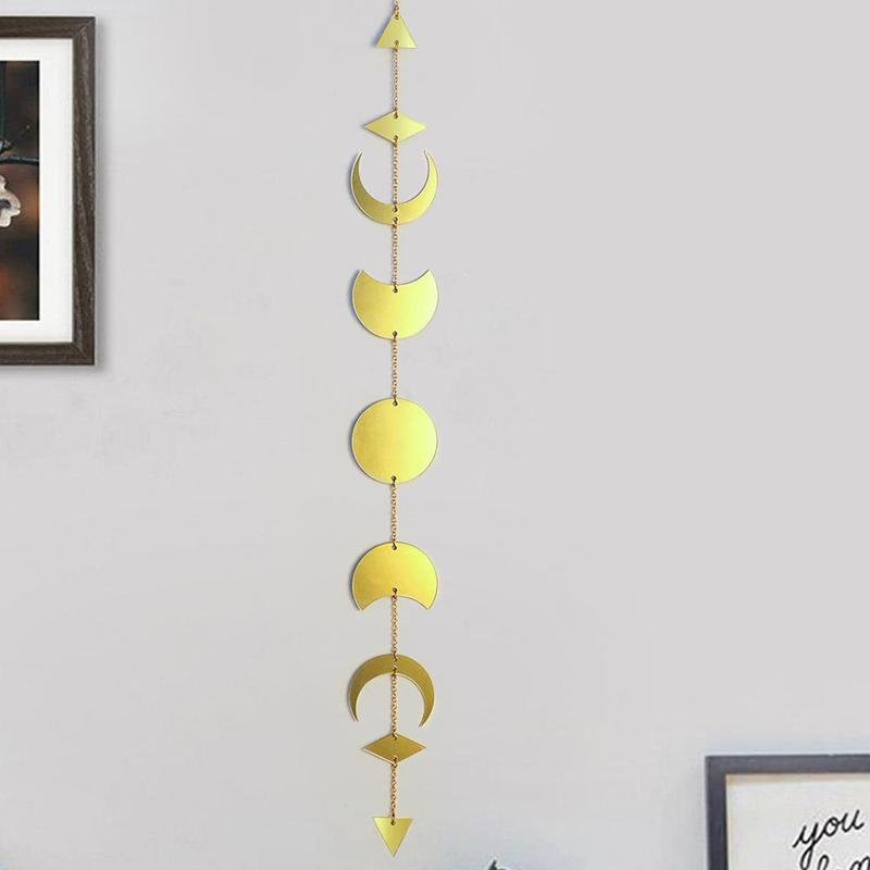 Moon Design Wall Hanging Mirror, 1 Count Creative Moon Pendant, Wall Hanging Ornament for Home Bedroom Living Room 3