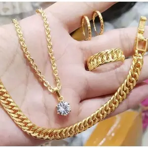 Aksesoris dewasa set rantai 8grm terbaru lapis emas 24k ada surat