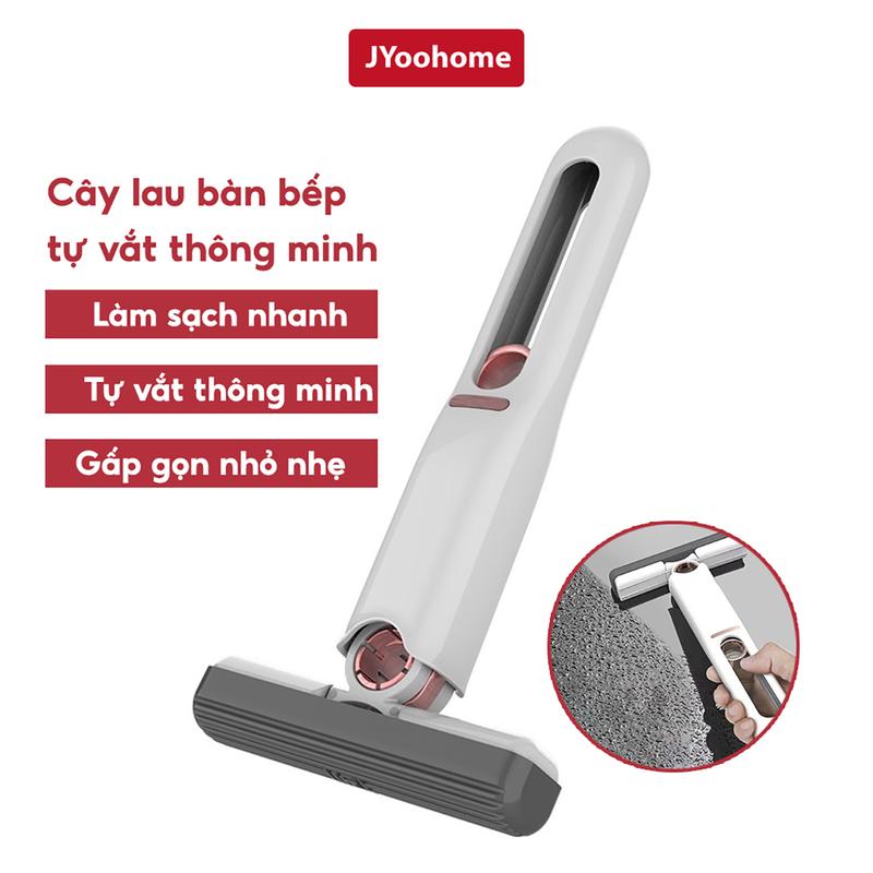 COMBO 2 Cây Lau Đa Năng Tự Vắt Thông Minh JYoohome Mini Lau Phòng Tắm Kính Xe Hơi Bóp Tay Tiện Dụng Nhà Bếp Mềm Điều Chỉnh Được Lau Sàn Cây Lau Nhà