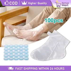 [100Pcs] Cover Kaki Sekali Pakai - Plastik Perawatan Kaki Kelembapan Anti Bocor Cocok Waxing