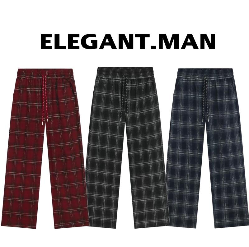 (HÀNG ĐẸP CHẤT CO GIÃN) Quần Caro Ống Rộng Đứng Form Vải Dạ Nhung Kẻ sọc Nam Nữ Unisex Menswear Ong