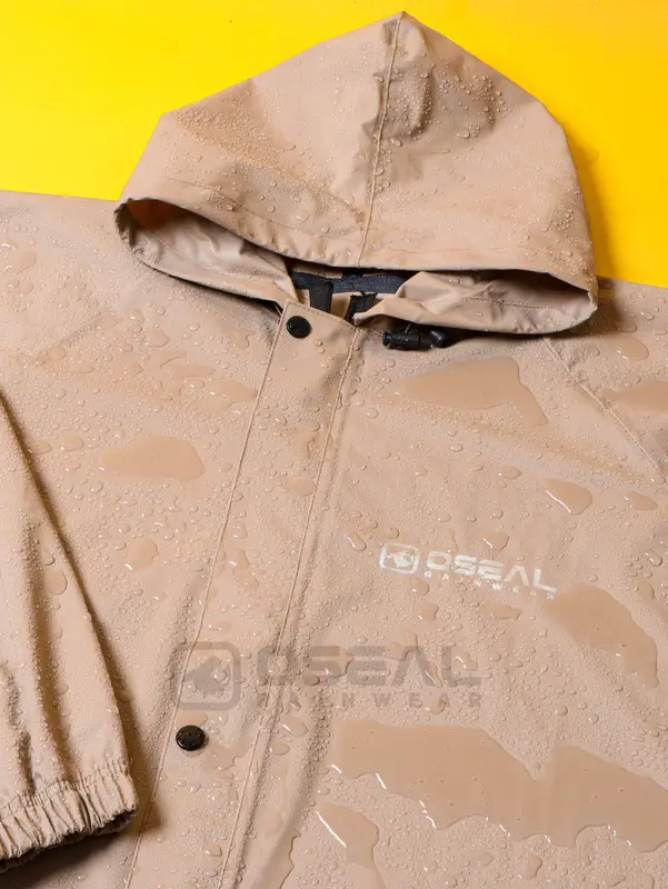 Jas Hujan OSEAL Full Seal Raincoat Mantel Pria Wanita Dewasa Aura Series Cream 8
