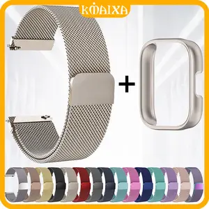 Anti Gores PC Case Milanese Loop Metal Strap for Redmi Watch 5 Active / 5 Lite Hard Bumper Screen Protector Cover 22mm Quick Release Stainless Steel Band Accessories Tali Jam Tangan Smartwatch for Xiaomi Redmi Watch 5 Active / Redmi Watch 5 Lite