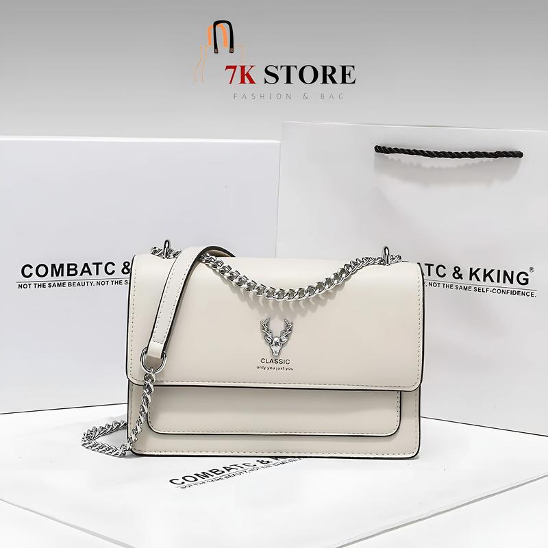  Túi xách full box nữ đeo chéo vai có hộp làm quà tặng dây xích bạc 7K STORE TX02 