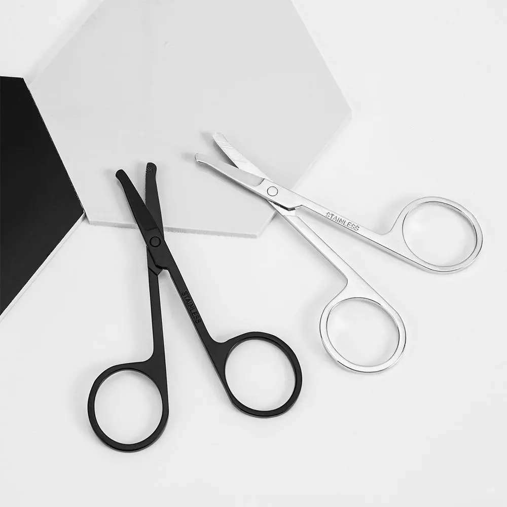 1pc Stainless Steel Mini Portable Curved Mustache Nose Ear Hair Remover Scissor Trimmer Small Scissors