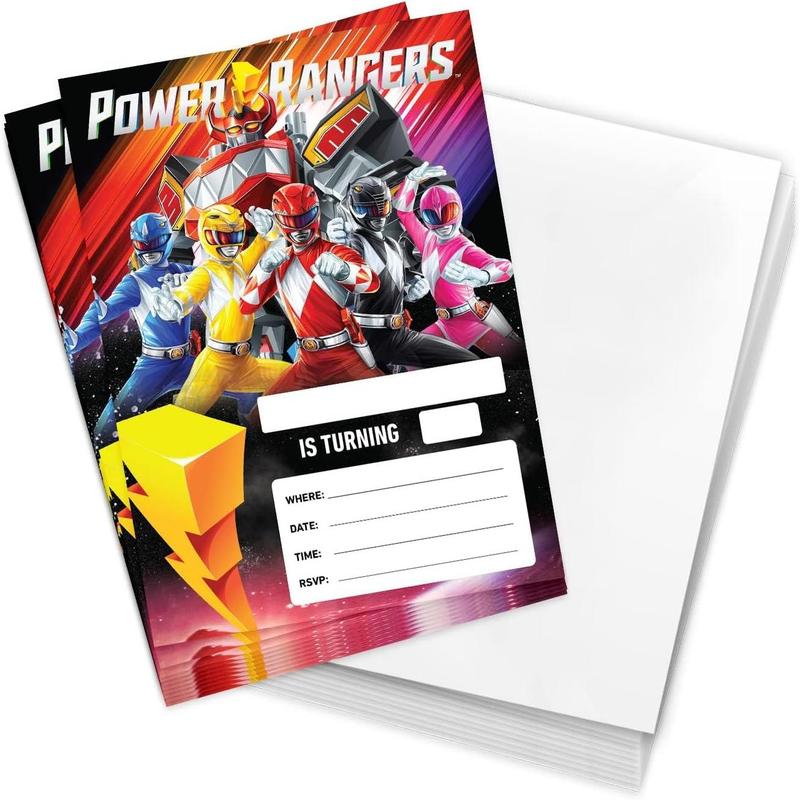 Power Rangers Happy Birthday Invitations Invites Cards 10 Count With ...