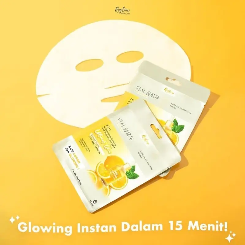 3 in 1 Ultimate Glow Sheetmask with Jeju Lemon Sheet Mask Reglow Original BPOM By Dr Shindy Putri 1