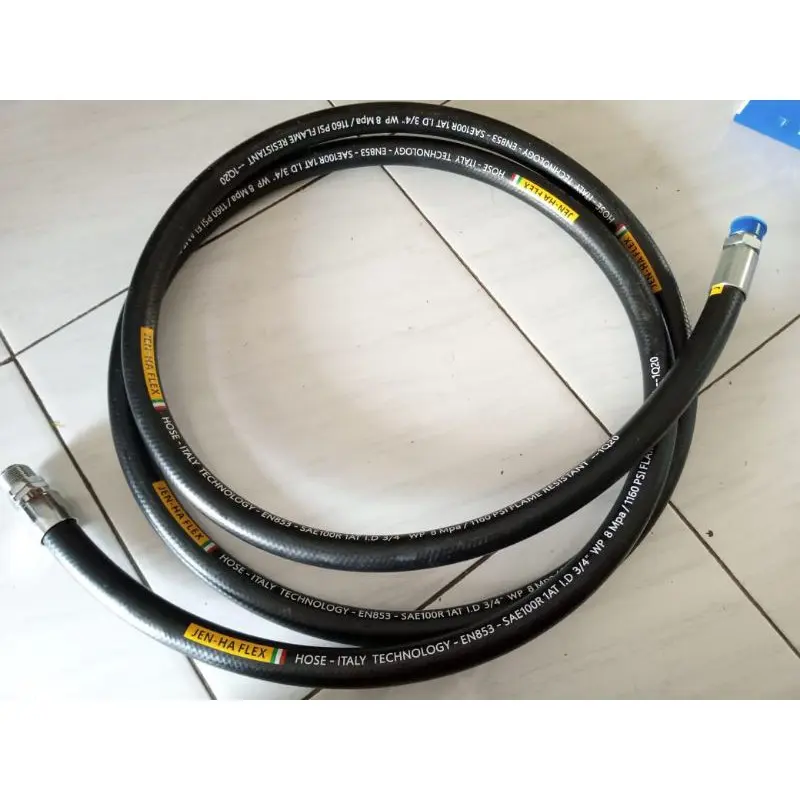 Selang Hitam Pom Mini Panjang 4 Meter Type R1 Kawat Baja Hose Swivel Press 3/4 Untuk Nozzle 4