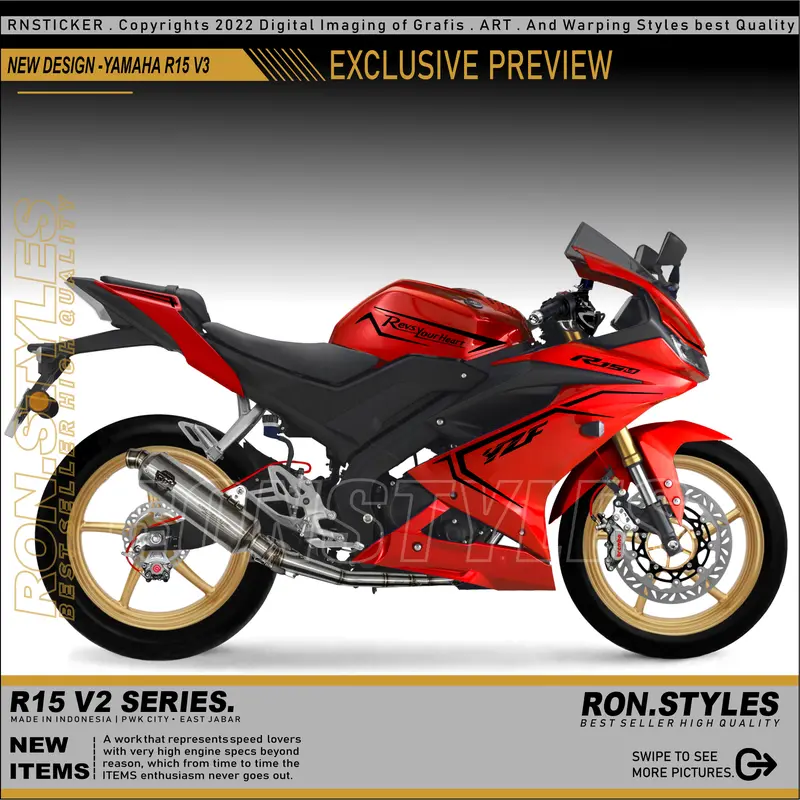 V2 CUTTING STICKER STRIPING VARIASI R15 V3 STRIPING R 15 2017 SAMPAI 2021 STIKER R 15R1M LIS BODY R15 STRIPING YAMAHA R15 STRIPING VARIASI R15 TRANSPARAN SIMPLE STYLE 4