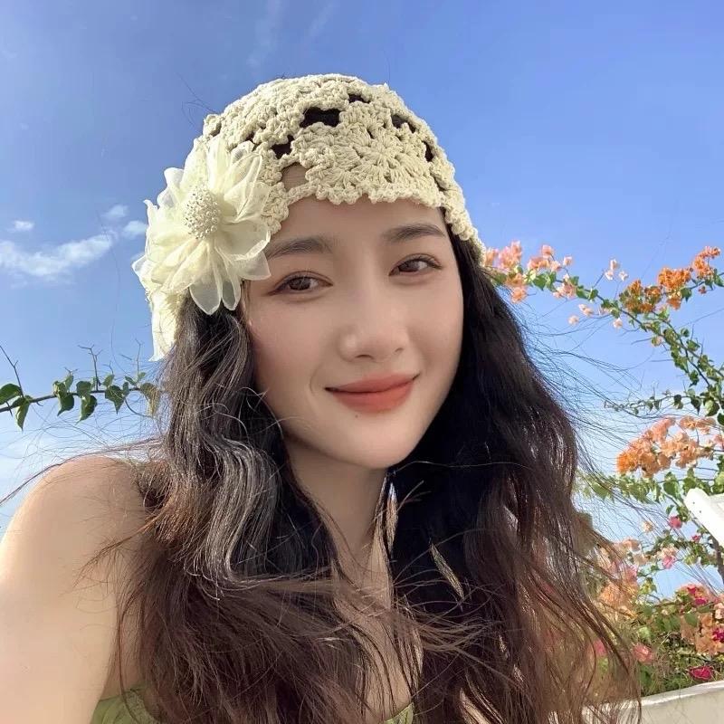 Mũ Len Đan Đính Hoa  Cho Nữ - Women Hat Đinh