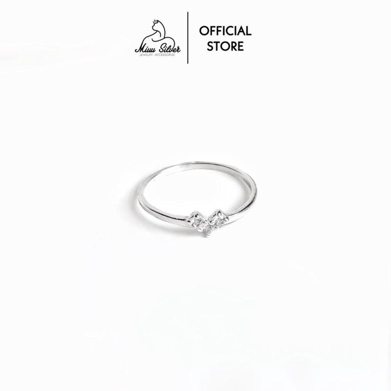 Nhẫn bạc nữ Miuu Silver hình trái tim Sparkling Heart