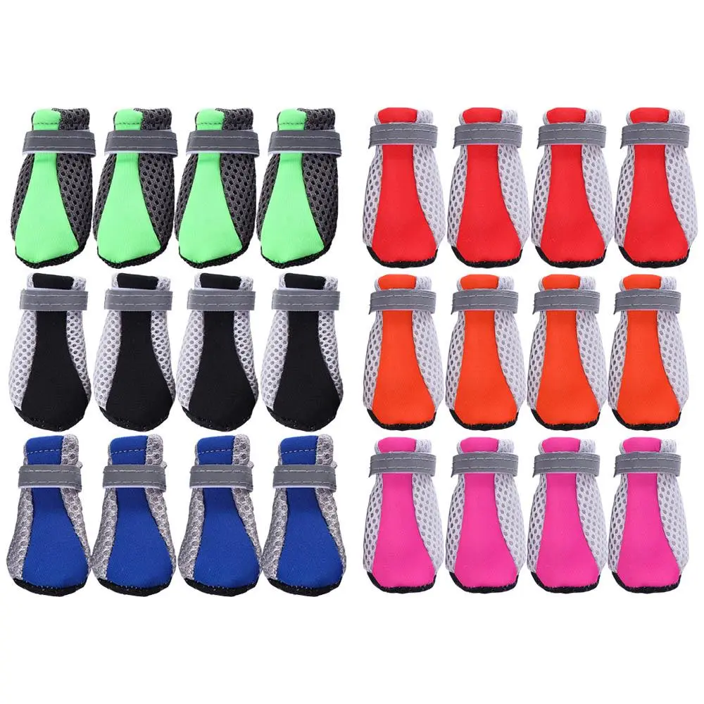 Anti-slip Washable for Small Large Dogs Paw Protectors with Reflective Stripe Hot Pavement Pet Supplies Dog Shoes Dog Boots Pet Rain Boots