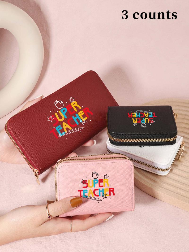 Product Introduction of Teacher's Day Gift, Women's Cute Card Holder, Casual Versatile Zipper Around Coin Purse, Simple Credit Card Holder with Multi Card Slots 8