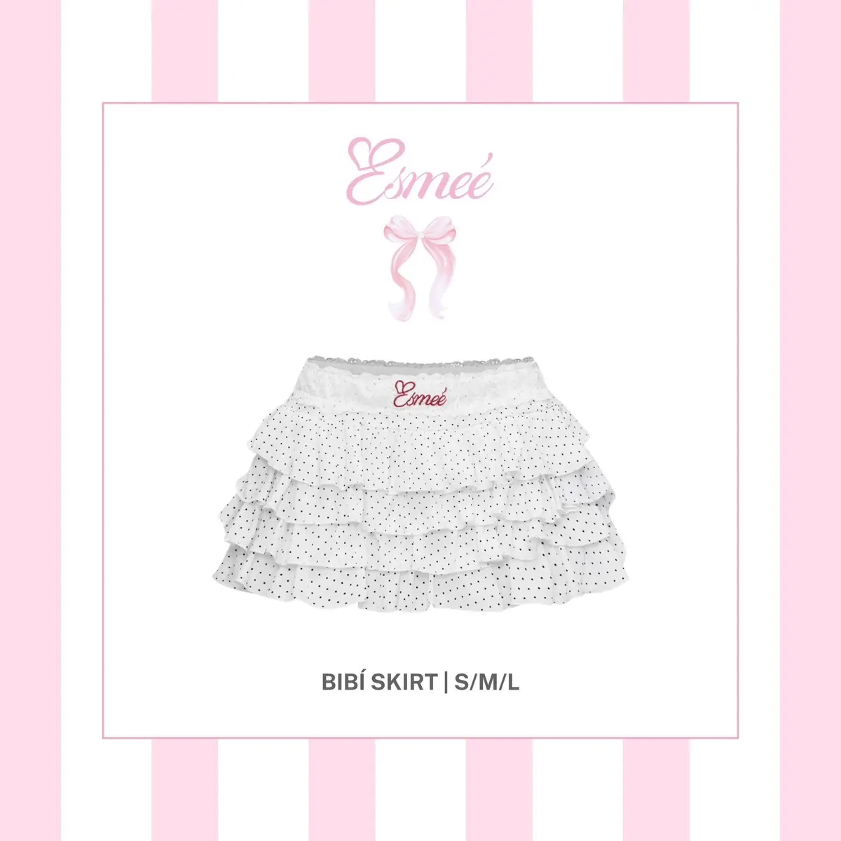 Esmeé | Quần bí chấm bi thêu chữ Esmeé