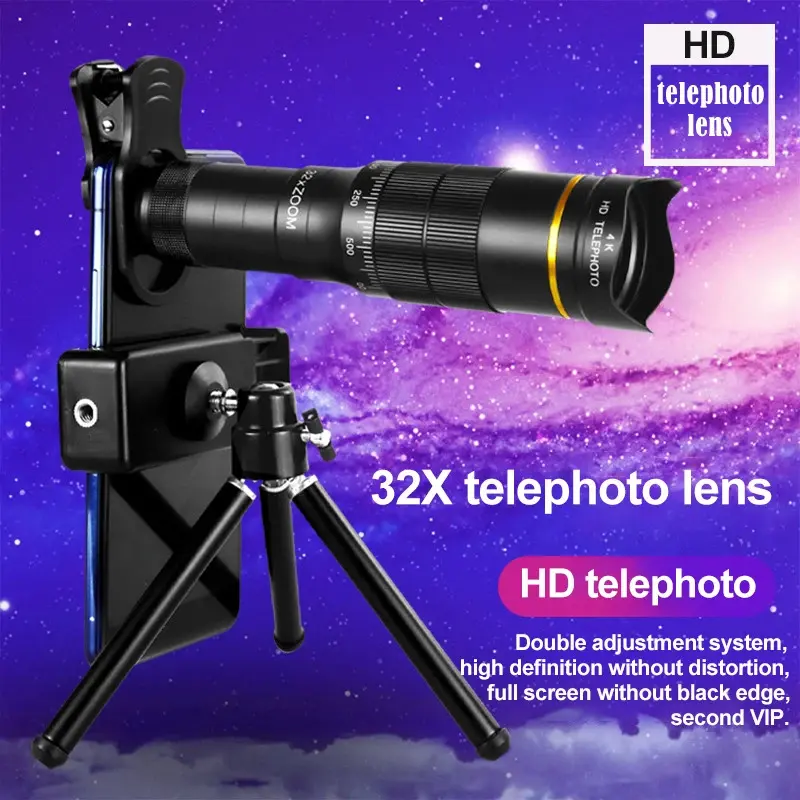 Kính viễn vọng 32X cho điện thoại Thu phóng ống kính chụp ảnh di động cho máy ảnh di động cho iPhone Zoom Kính hiển vi ống kính di động cho ống kính điện thoại Phụ Kiện Lens