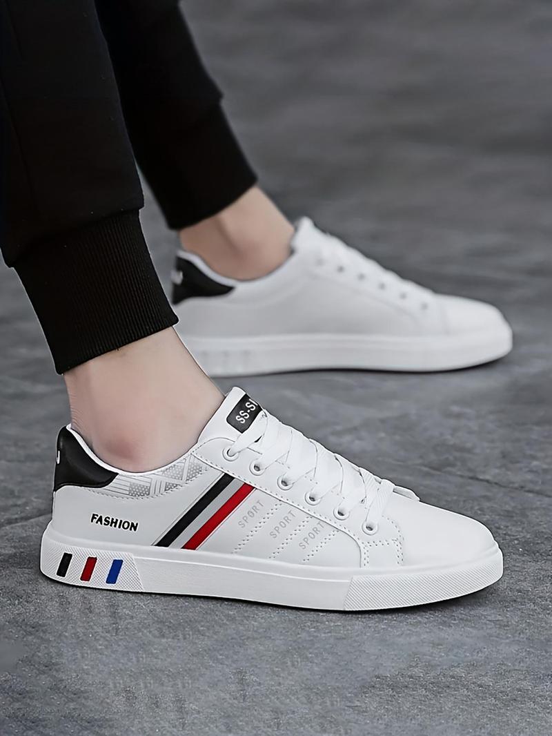 Product Introduction of Men's Fashionable Lace Up Low Top Sneakers, Casual Comfortable Breathable Sports Shoes, Trendy All-match Sneakers for Daily Wear 6
