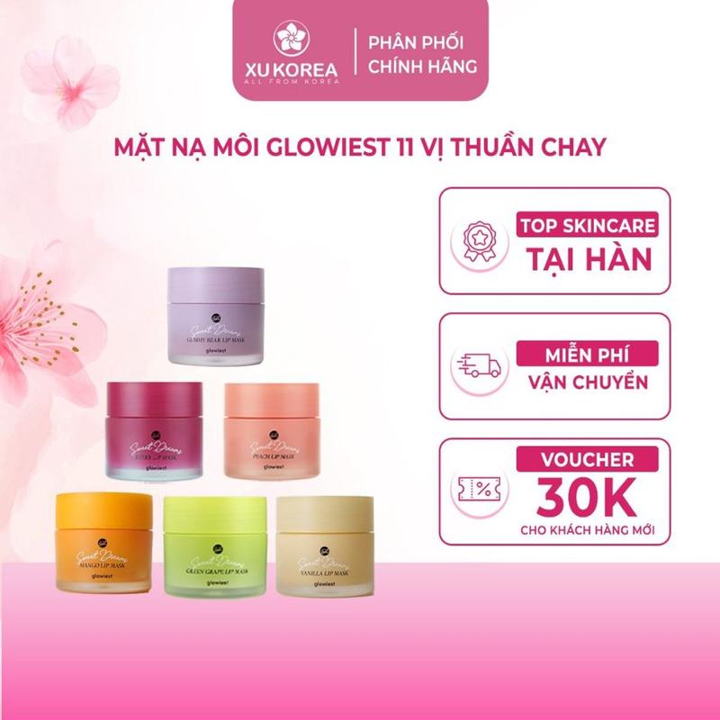 Mặt Nạ Dưỡng Âm Môi Glowiest 11 Vị Thuần Chay chính hãnġ Hàn Quốc | Xù Korea 1