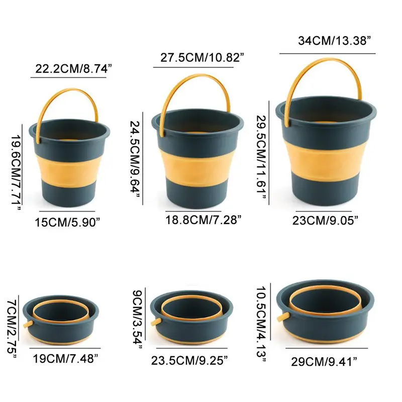 Xô Nước Gấp Gọn, Tiện Lợi Ngoài Trời, Xô Phong Cách Du Lịch, Xô Câu Cá, Xô Gấp Nước, K8U5 3