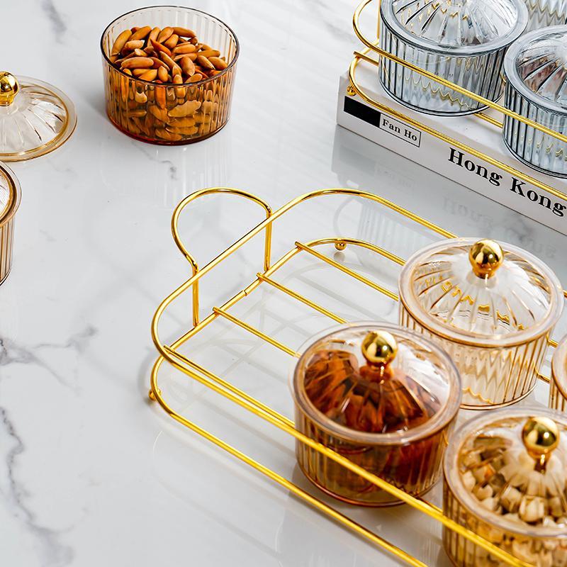 Snack Storage Box, 1 Set Luxury Clear Snack Box with Tray, Party Snack Boxes, Divided Snack Serving Tray, Nuts and Dried Fruit Box, Snack Food Containers 2
