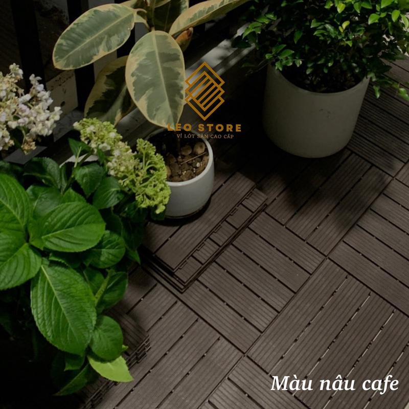 [Xưởng sản xuất] Tấm lót sàn nhựa ban công, tấm lót sàn giả gỗ HVNXK, vỉ nhựa lót sàn sân thượng, bể bơi, decor nhà, kích thước 30x30x1.8cm 5