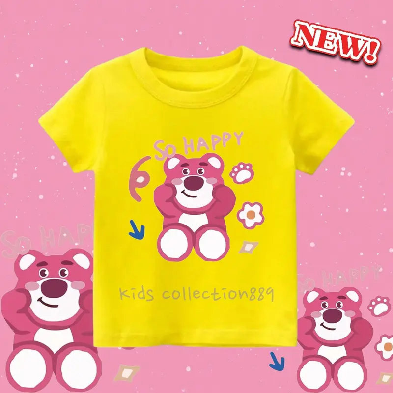 Kaos anak perempuan gambar Lotso soHappy Santai Baju 7