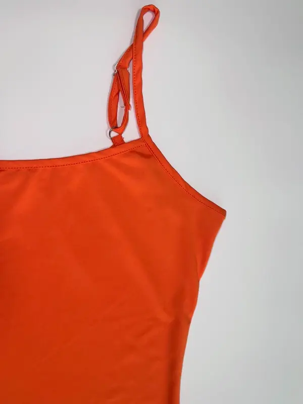 Women's Solid Color  Split Backless Cami Dress, Sexy Fashion Casual   Dress for Party Club Dating Wear, Women Dress for Summer 3