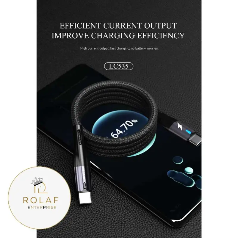 LENYES LC535 60W Kabel Data Fast Charging Type C To Type C Data Cable Charger Braided Nylon 1 Meter 7