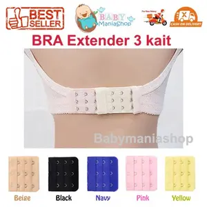 BRA Extension Perpanjangan Lingkar BH 3 KAIT Alat Sambung BRA Extender 3 Kait Babymaniashop