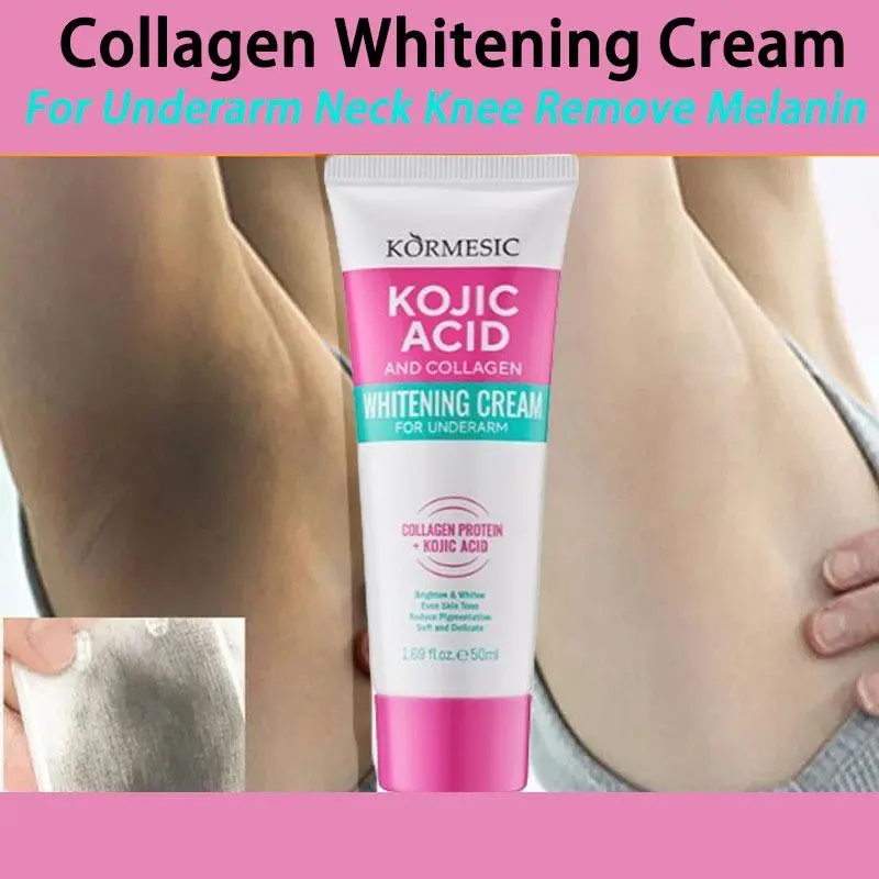 3 days fast and effective Kojic Acid Collagen Underarm Whitening Cream Private Parts Whitening Quickly Remove Melanin underarm whitening cream for lips neck armpits thighs Bikini private parts\qh018